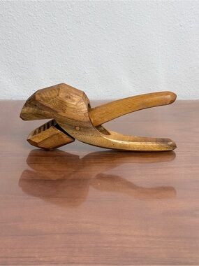 Vintage Teak Wooden Nutcracker Pliers Mid-Century